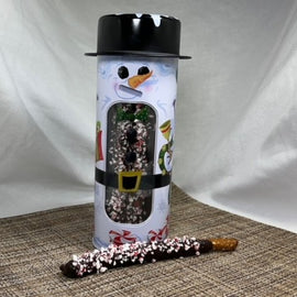Snowman Peppermint Pretzel Tin